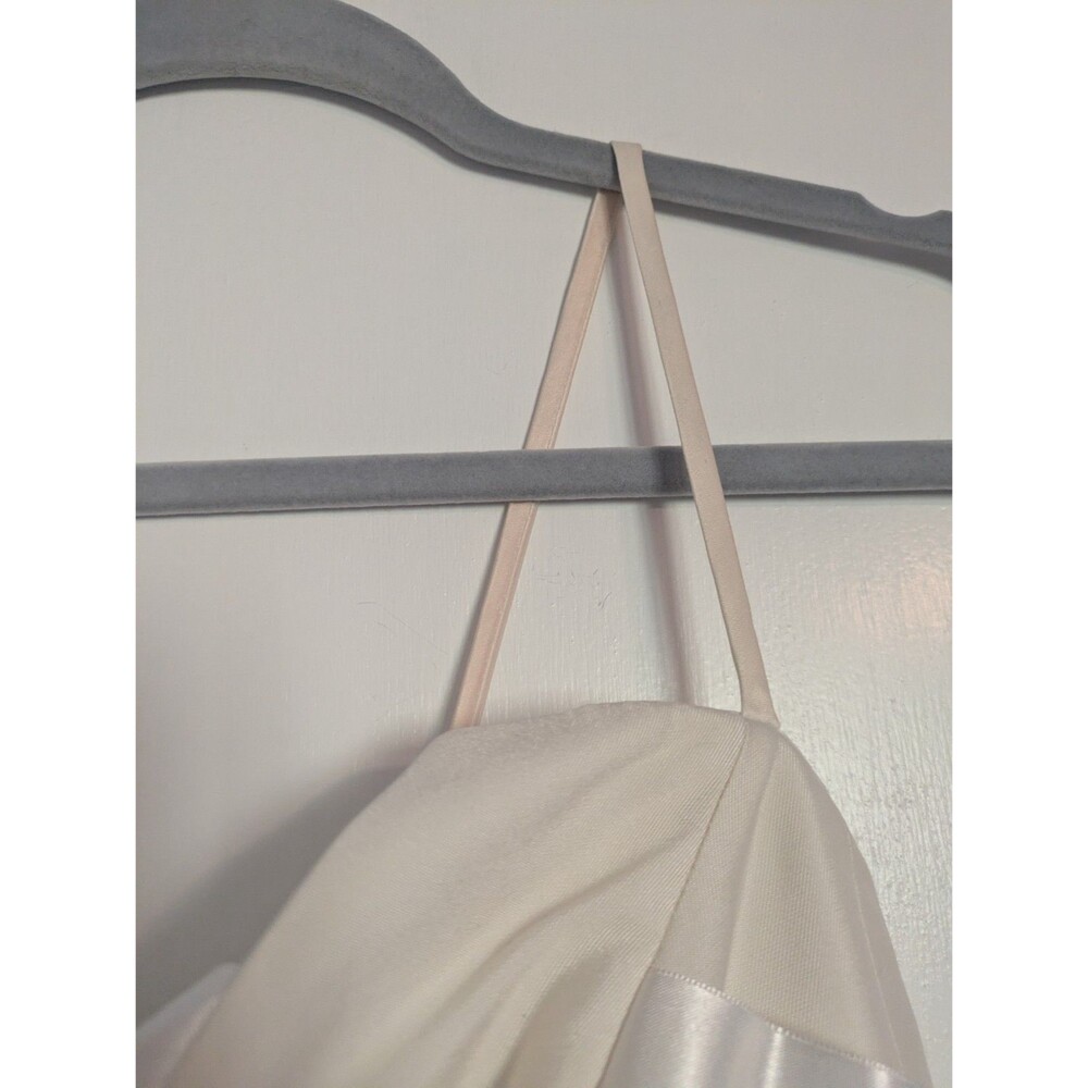 Suzanne Ermann White Wedding Dress Midi Silk Blend 40 US8 - Picture 5 of 12